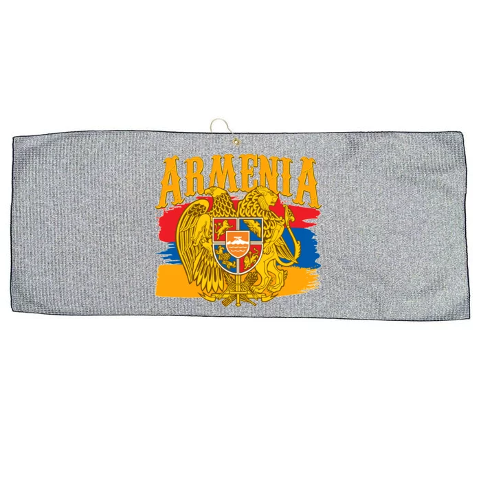 Armenia Flag Crest Artsakh Protest Large Microfiber Waffle Golf Towel