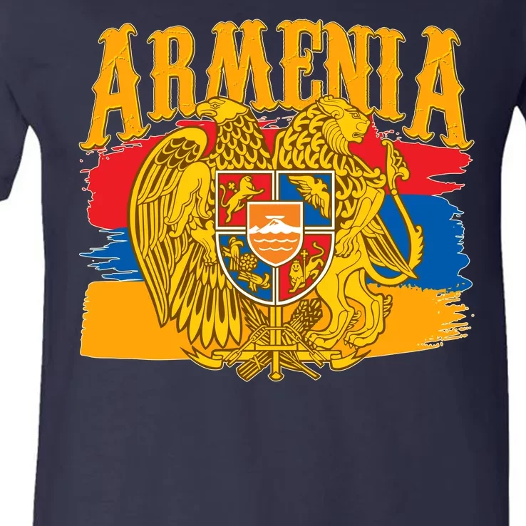 Armenia Flag Crest Artsakh Protest V-Neck T-Shirt