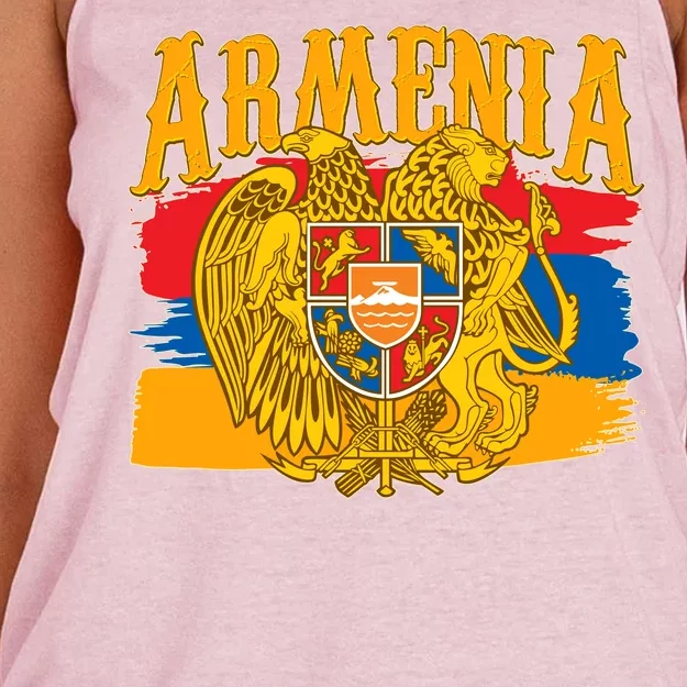 Armenia Flag Crest Artsakh Protest Women's Knotted Racerback Tank