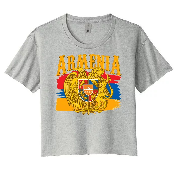 Armenia Flag Crest Artsakh Protest Women's Crop Top Tee