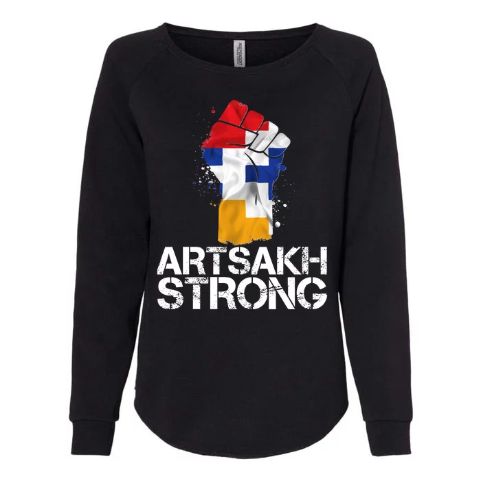 Armenian Protest Artsakh Strong Flag Colors Fist Womens California Wash Sweatshirt