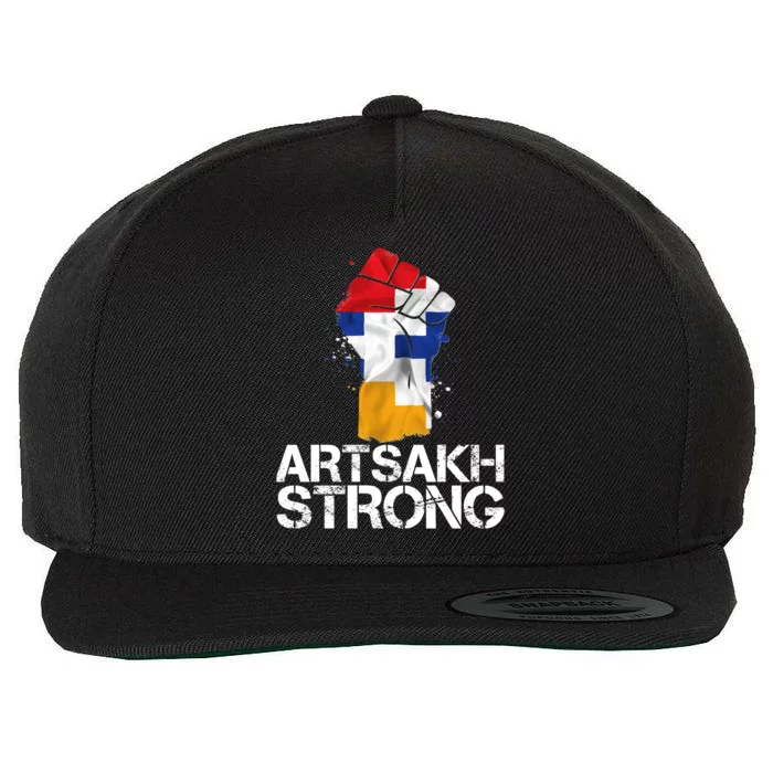 Armenian Protest Artsakh Strong Flag Colors Fist Wool Snapback Cap