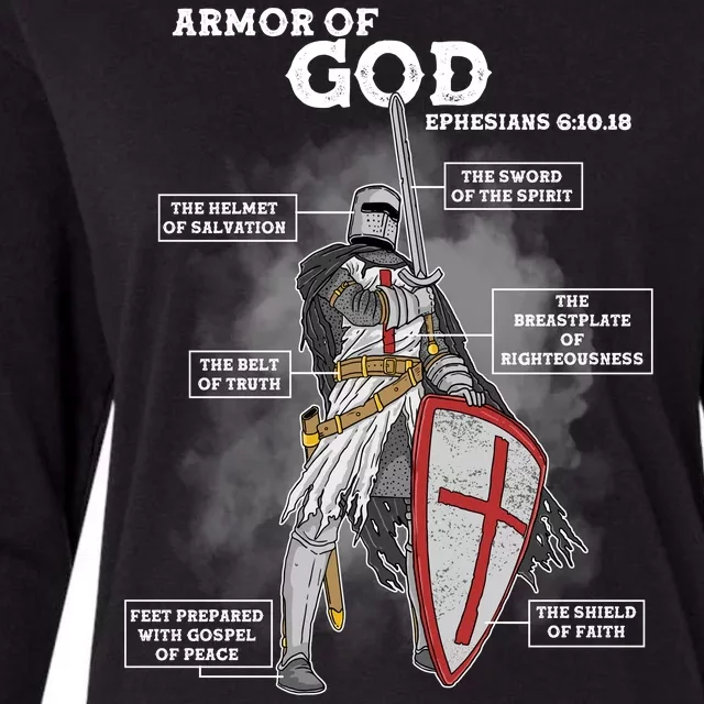 Armor Of God Ephesian 6:10-18 Womens Cotton Relaxed Long Sleeve T-Shirt