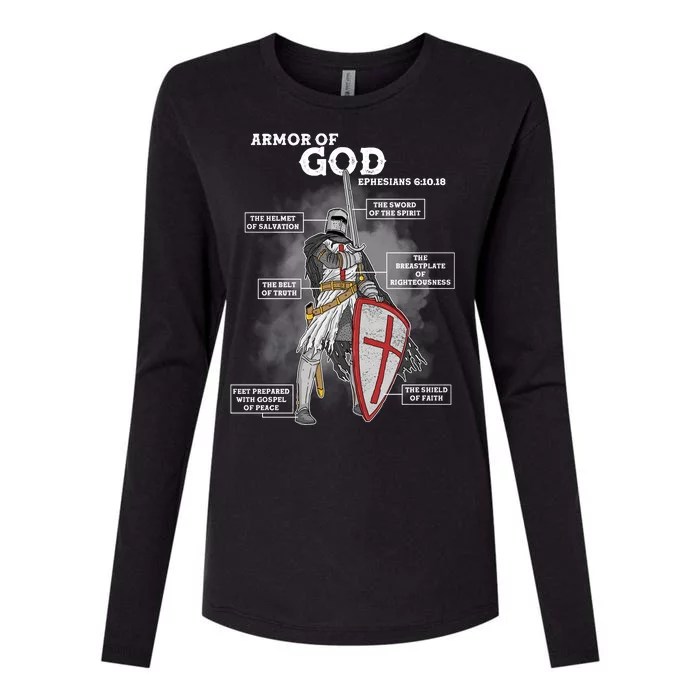 Armor Of God Ephesian 6:10-18 Womens Cotton Relaxed Long Sleeve T-Shirt