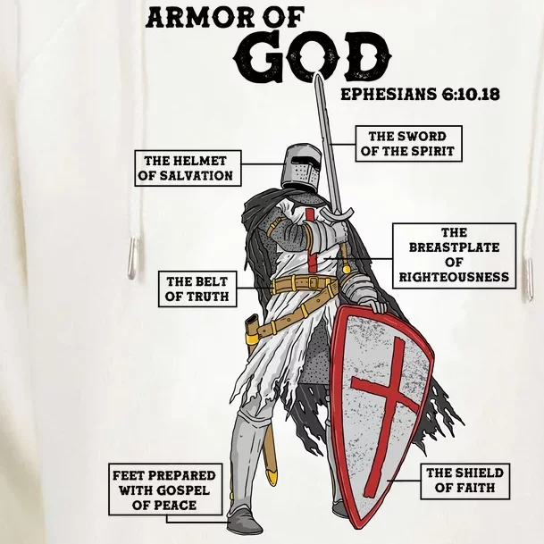 Armor Of God Ephesian 6:10-18 Womens Funnel Neck Pullover Hood