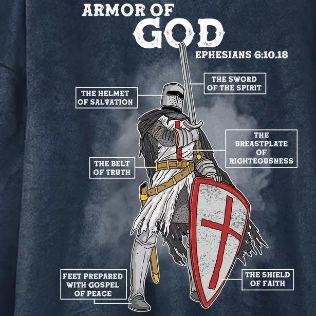 Armor Of God Ephesian 6:10-18 Hooded Wearable Blanket