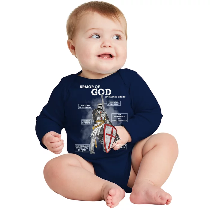 Armor Of God Ephesian 6:10-18 Baby Long Sleeve Bodysuit