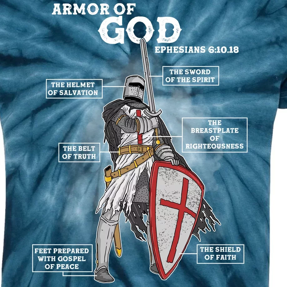 Armor Of God Ephesian 6:10-18 Kids Tie-Dye T-Shirt