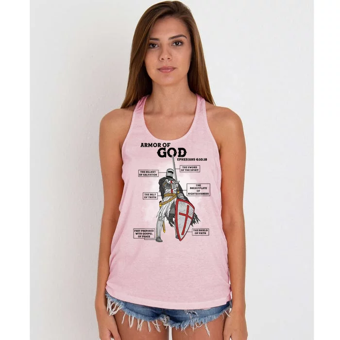 Armor Of God Ephesian 6:10-18 Women's Knotted Racerback Tank