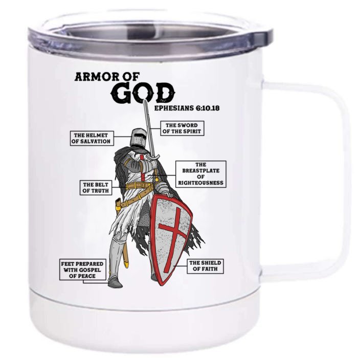 Armor Of God Ephesian 6:10-18 Front & Back 12oz Stainless Steel Tumbler Cup