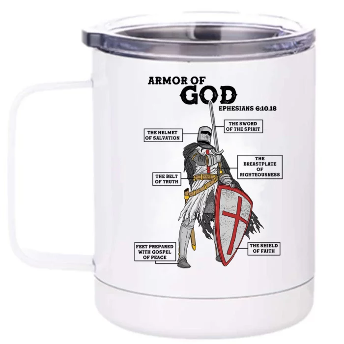 Armor Of God Ephesian 6:10-18 Front & Back 12oz Stainless Steel Tumbler Cup