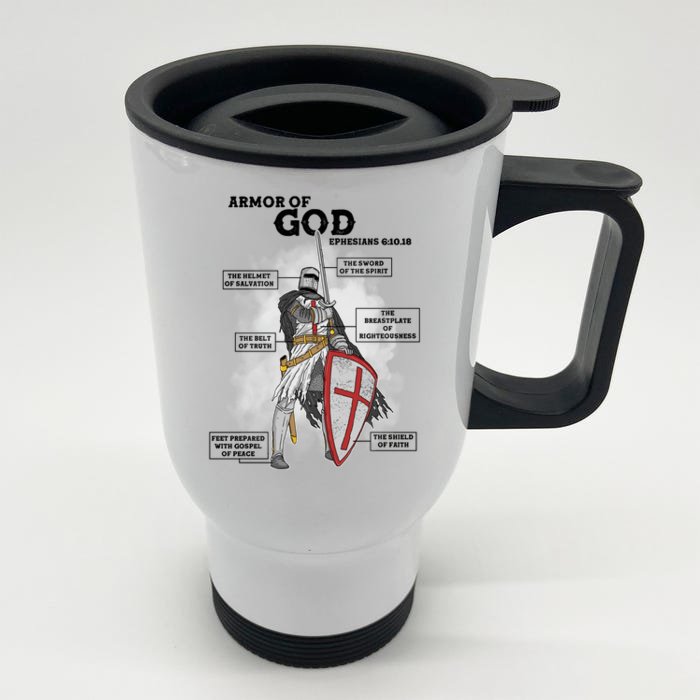 Armor Of God Ephesian 6:10-18 Front & Back Stainless Steel Travel Mug