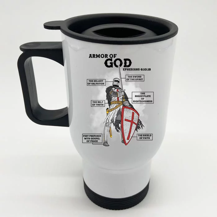 Armor Of God Ephesian 6:10-18 Front & Back Stainless Steel Travel Mug