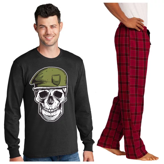 Army Military Skull Long Sleeve Pajama Set