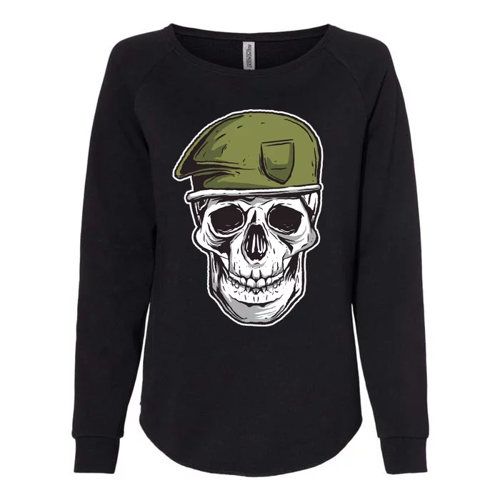 Army Military Skull Womens California Wash Sweatshirt