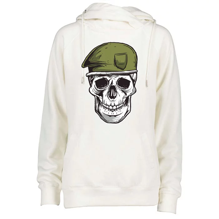 Army Military Skull Womens Funnel Neck Pullover Hood