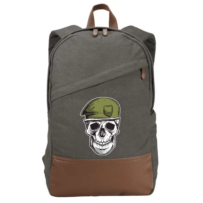 Army Military Skull Cotton Canvas Backpack