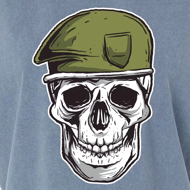 Army Military Skull Garment-Dyed Women's Muscle Tee