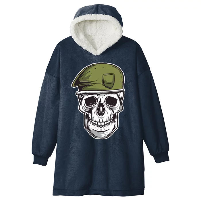 Army Military Skull Hooded Wearable Blanket