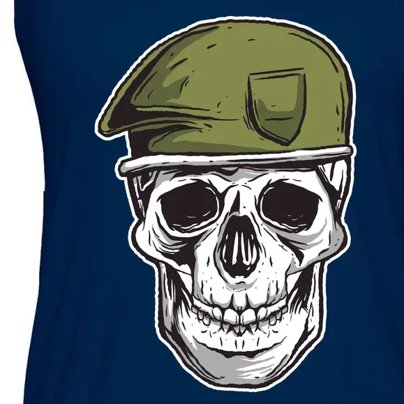 Army Military Skull Ladies Essential Flowy Tank