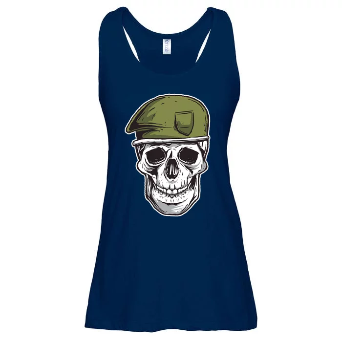 Army Military Skull Ladies Essential Flowy Tank