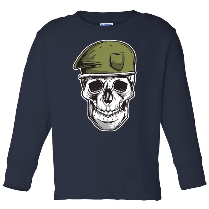 Army Military Skull Toddler Long Sleeve Shirt