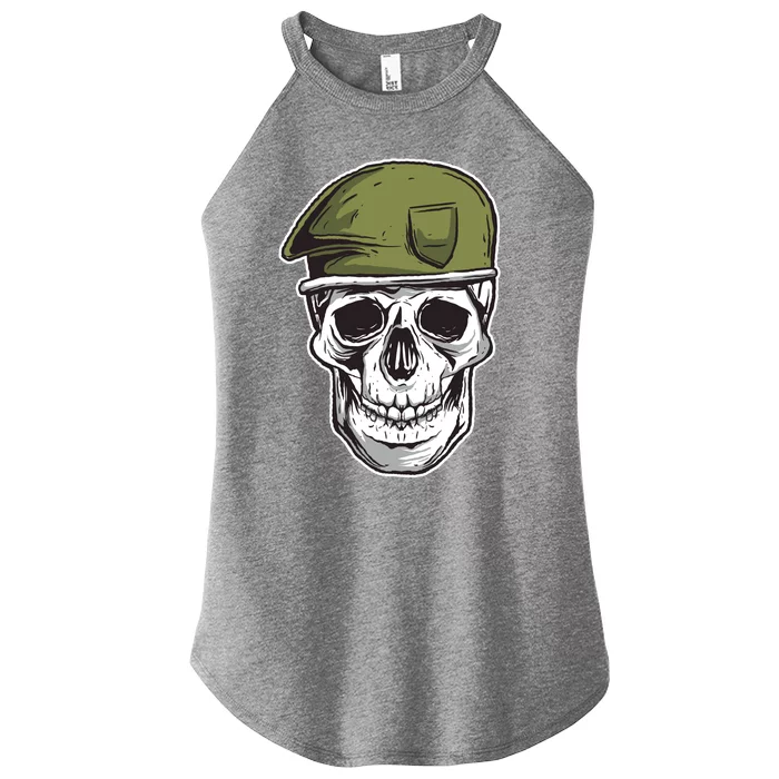 Army Military Skull Women’s Perfect Tri Rocker Tank