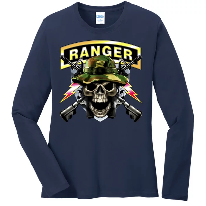 Army Ranger Skull Ladies Long Sleeve Shirt