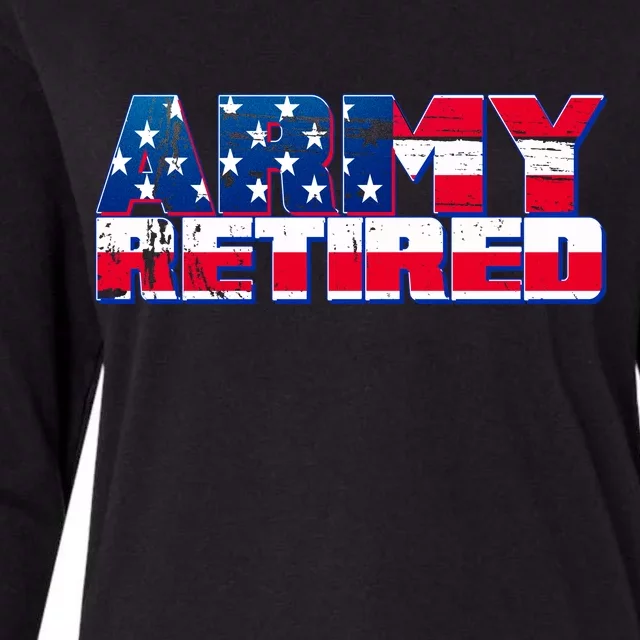 Army Retired Womens Cotton Relaxed Long Sleeve T-Shirt