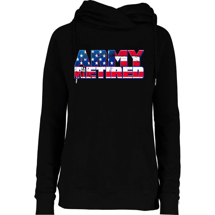 Army Retired Womens Funnel Neck Pullover Hood