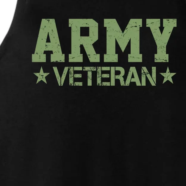 Army Veteran Distress Logo Ladies Tri-Blend Wicking Tank