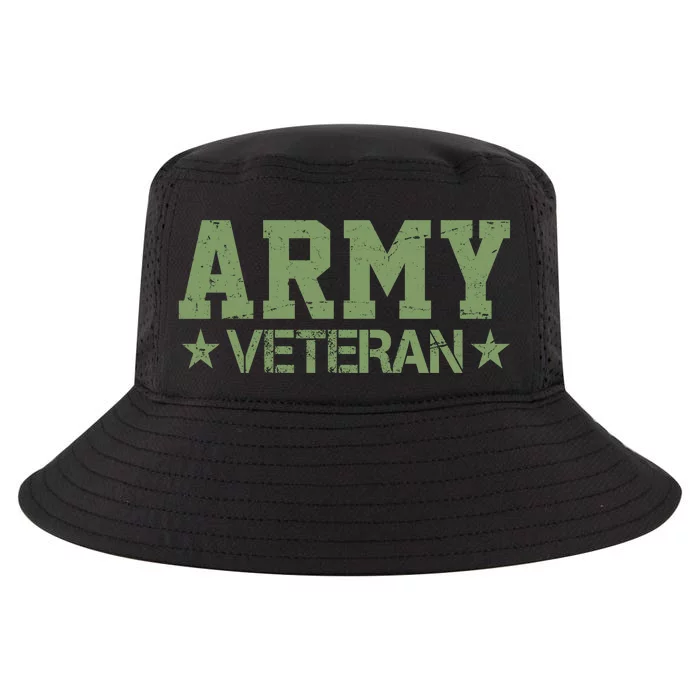 Army Veteran Distress Logo Cool Comfort Performance Bucket Hat