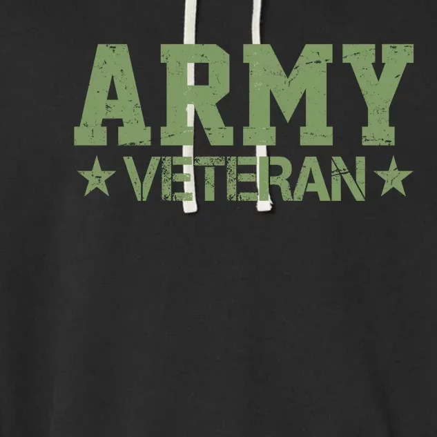 Army Veteran Distress Logo Garment-Dyed Fleece Hoodie