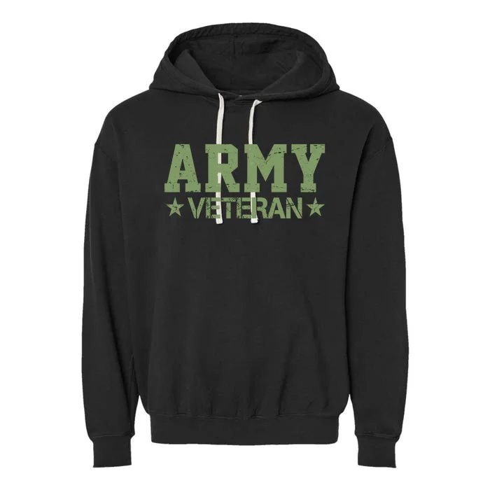 Army Veteran Distress Logo Garment-Dyed Fleece Hoodie