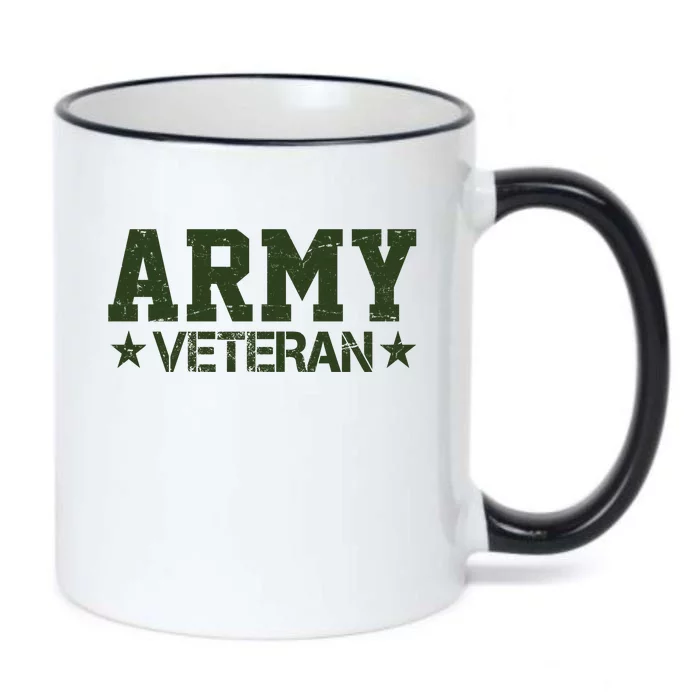 Army Veteran Distress Logo Black Color Changing Mug