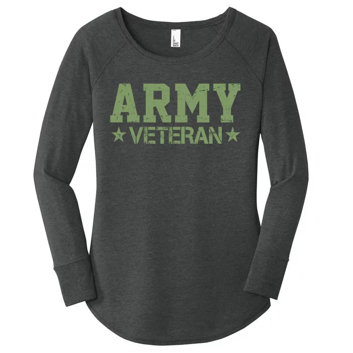 Army Veteran Distress Logo Women's Perfect Tri Tunic Long Sleeve Shirt