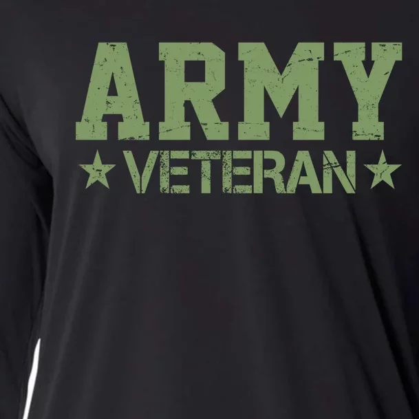 Army Veteran Distress Logo Cooling Performance Long Sleeve Crew