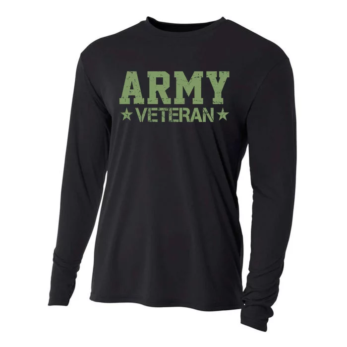 Army Veteran Distress Logo Cooling Performance Long Sleeve Crew