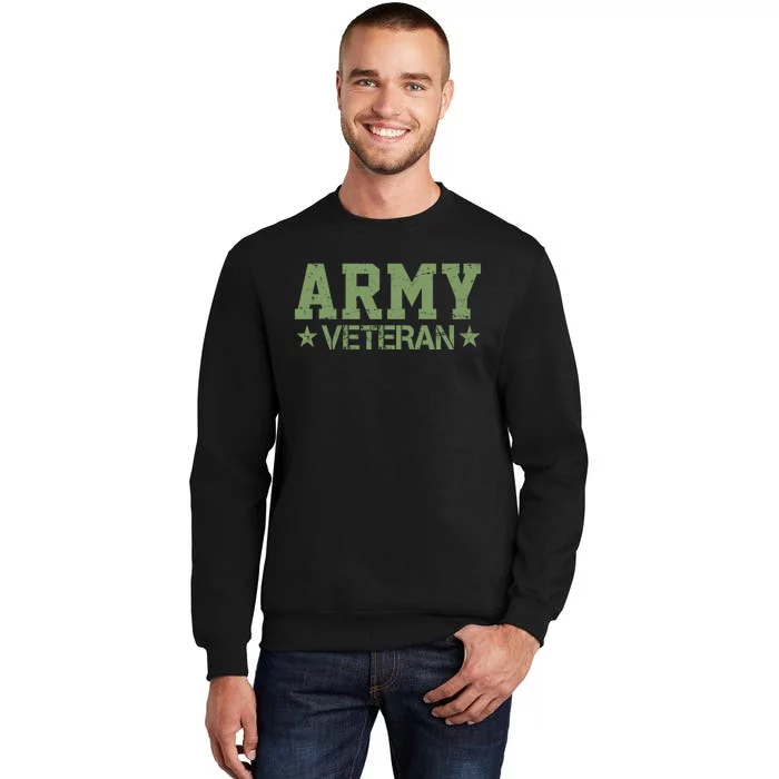 Army Veteran Distress Logo Tall Sweatshirt