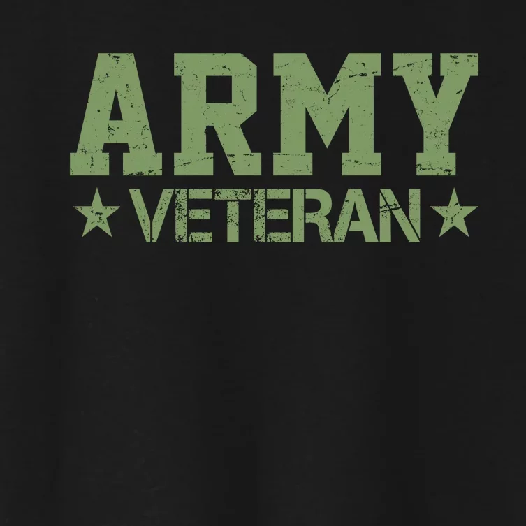 Army Veteran Distress Logo Women's Crop Top Tee