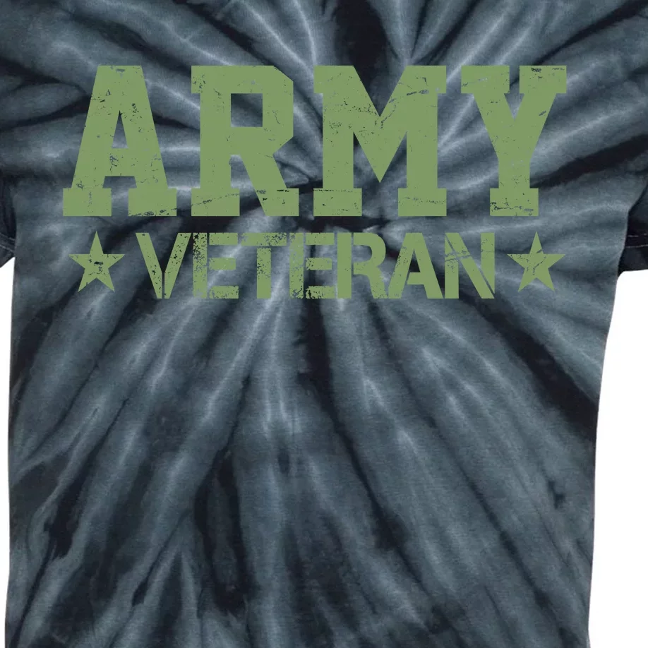 Army Veteran Distress Logo Kids Tie-Dye T-Shirt