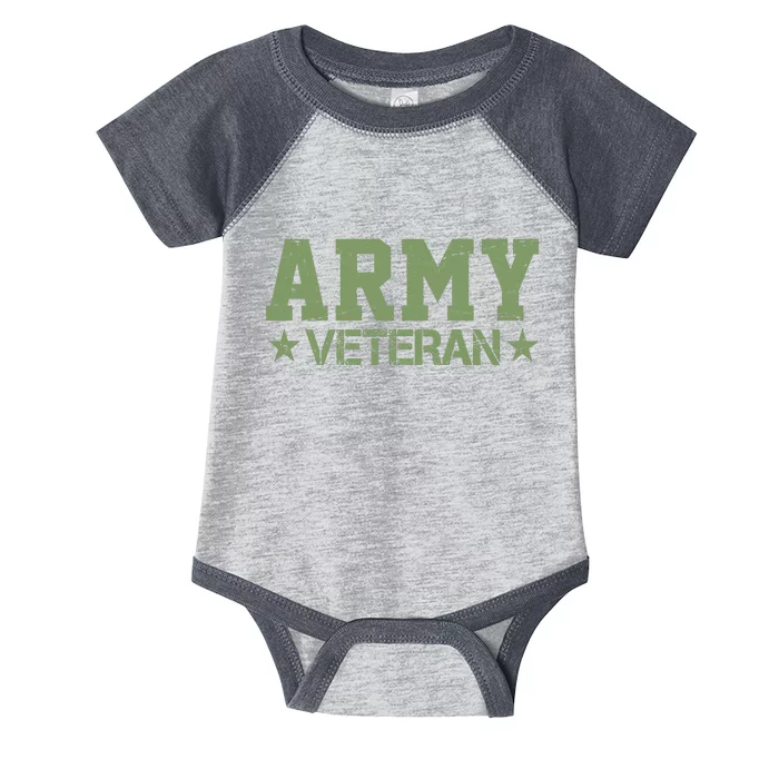 Army Veteran Distress Logo Infant Baby Jersey Bodysuit