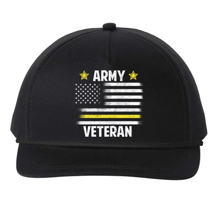 Army Veteran Flag Snapback Five-Panel Rope Hat