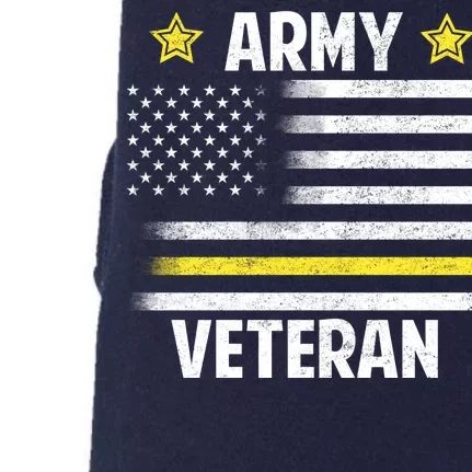 Army Veteran Flag Doggie 3-End Fleece Hoodie