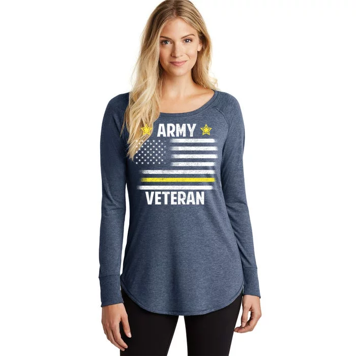 Army Veteran Flag Women's Perfect Tri Tunic Long Sleeve Shirt