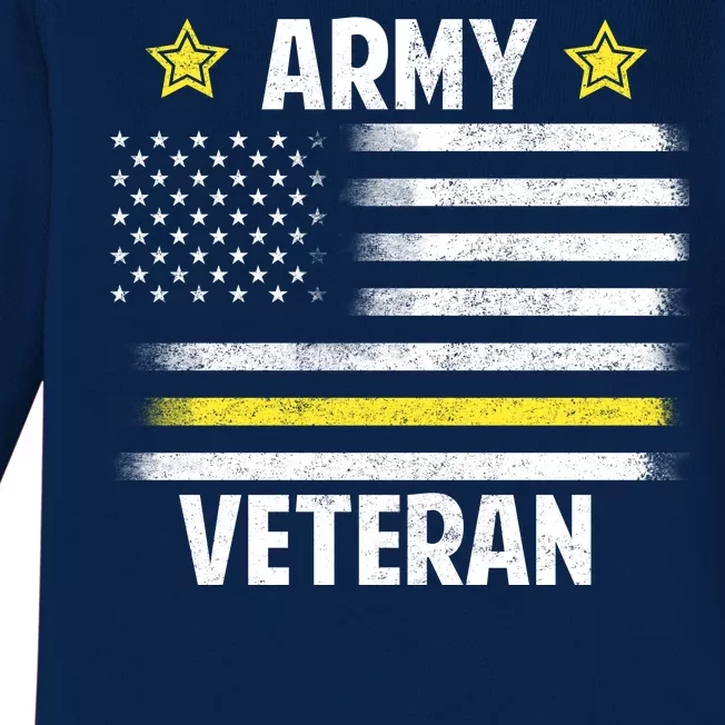 Army Veteran Flag Baby Long Sleeve Bodysuit