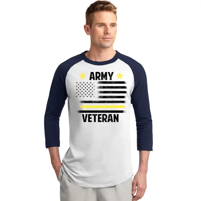 Army Veteran Flag Baseball Sleeve Shirt