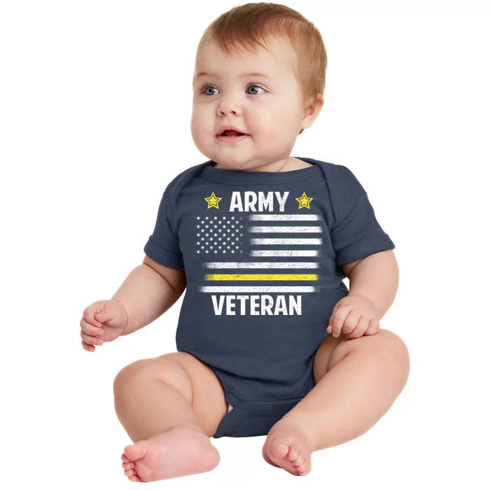 Army Veteran Flag Baby Bodysuit