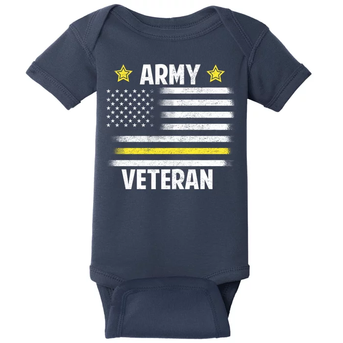 Army Veteran Flag Baby Bodysuit