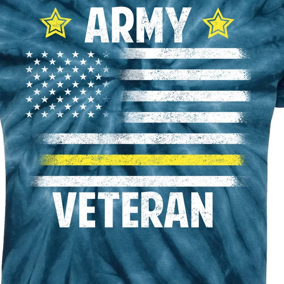 Army Veteran Flag Kids Tie-Dye T-Shirt